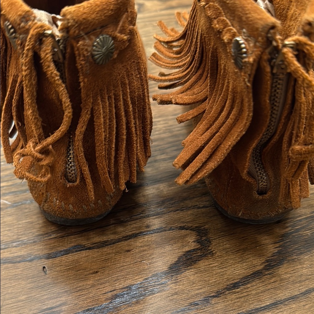 Fringed Suede Ankle Boots - Picture 6 of 7